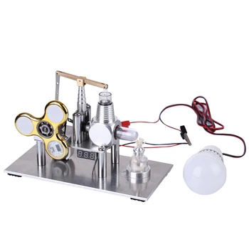 Zostatok Typ Stirling Motor Generátor Model Veda Experiment Motora Hračka s Svetelný Gyroskop Žiarovky Napätie Displej Meter