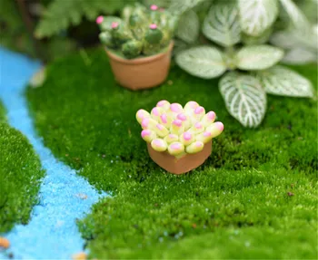 Mini Miniatúrne Zelená Rastlina V Črepníku Pre Dollhouse Nábytok, Dekorácie Domova Sukulentných rastlín Predstierať, Záhrada Hrať Hračky, 1:12