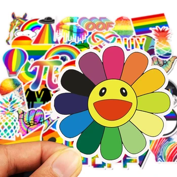 50pcs Rainbow Farebné Dievča, Samolepky, Laptop Motocykel Batožiny Telefón Skateboard DIY Nepremokavé Zábavné Samolepky