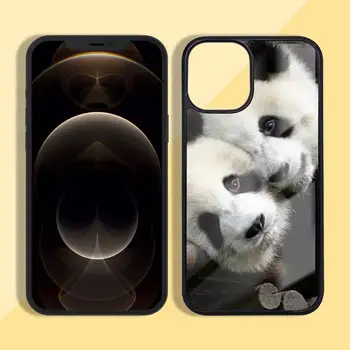 Roztomilá panda Telefón Prípade Silikónové TPU+PC Pre iPhone 11 12 mini Pro MAX 5 6 7 8 Plus Samsung Note20 10 Plus S7 8