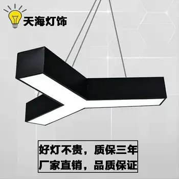 Moderné LED prívesok svetlo tvar Y znak office jednoduché office bar visí lampa