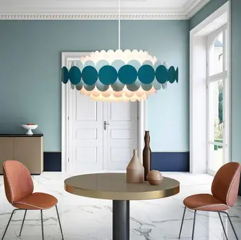 Moderné Kolo Petal Blue Luster Osvetlenie Obývacej Izby, Spálne, Led Nordic Lustre Vnútorné Svietidlá Listry De Cristal