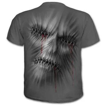 Muži Móda, Tričká Krátky Rukáv, golier Posádky Krku Zábavné Lebky Halloween 3D Tlač T-Shirt Bežné Topy Čaj
