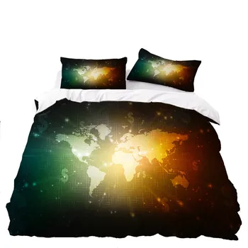 Mapa sveta posteľná bielizeň Sady Luxusné Obliečky Kryt obliečka na Vankúš 3D Deka Kryt Home Posteľná Bielizeň Nastaviť Jednej Dvojitej Plnej Kráľovná Kráľ Obliečky