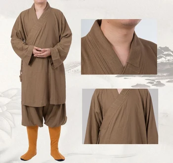 3color unisex bielizeň a bavlnená Budhistické položiť meditácie uniformy shaolin monks bojových umení oblečenie župan lohan arhata vyhovuje