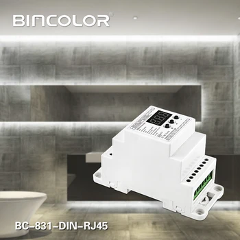 BC-831-DIN-RJ45 DC12-24V príkon 10A*1CH výstup,Konštantné napätie DIN lištu DMX512 Dekodér digitálnych trubice displej led pásy