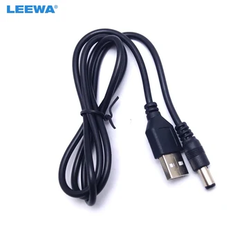 LEEWA 50pcs Black 85 cm USB 2.0 Port Na 5,5 mm x 2.1 mm 5V DC Napájanie, Jack Barrel Napájací Kábel Konektor Plug #CA3785