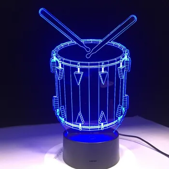 3D LED Bubon Modelovanie Nočné Svetlo 7 Farieb Stolná Lampa Domova Hudobné Nástroje Posteli Lampara Spánku Osvetlenie Darček