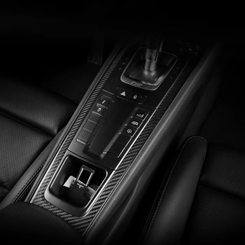 LHD Reálne Uhlíkových Vlákien Auto Centrálnej Konzoly Radenie Snímkov Interiérové Dvere Panel Výbava Pre Porsche 982 718 Boxster Cayman 2016-2018