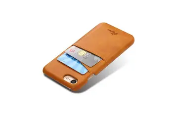 Puzdro Pre Apple iPhone 7 Plus (5.5 palcový) Luxusný Zadný Kryt Slotu Karty kožený Retro pevný telefón Prípade capa funda Pre iPhone 7 Plus