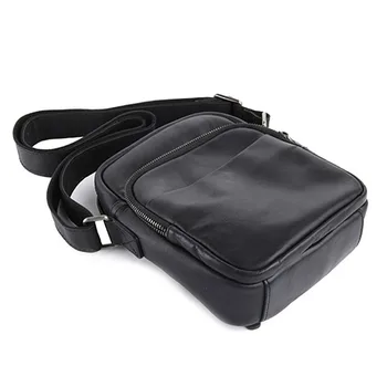 AETOO pánske kožené taška cez rameno kožené malá taška cez rameno módne jednoduché kórejská verzia crossbody taška dvojité zips lea