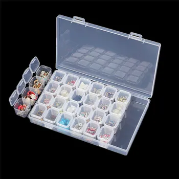 28 Sloty Diamond Výšivky Box Diamond Maľovanie Príslušenstvo Prípade Multifunkčné Transparentné Skladovacie Škatule Prípade Nástroje
