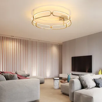 Moderná severská spálňa led stropné svietidlo post moderný minimalistický umenie, svetelné umenie kolo obývacia izba stropné lampy