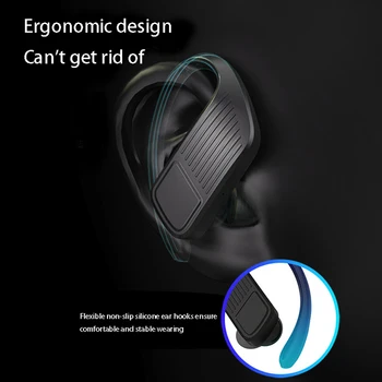 JELLICO TWS1 Bluetooth Headset s 800MAH Plnenie Box Binaural Visí Ucho, Športové Anti-Pot Bezdrôtové Bluetooth Stereo Headset
