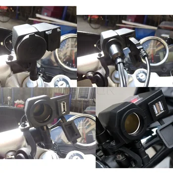 Nový Motocykel Motocykel telefón nabíjačka USB 5V 12V Zapaľovač Cigariet USB, Napájací Port a Adaptér Zásuvky Zásuvka Nabíjačky Napájacie