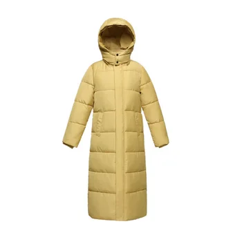 Dámske zimné bavlnené oblečenie Nové módne bežné dlhé štíhle nadol bunda Pribrať viac ako kabát s kapucňou polyester dole kabát plus veľkosť