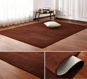 Obdĺžnikový koberec non-slip vankúš Coral velvet hustý koberec, Spálne, obývacia izba deka konferenčný stolík gauč mat posteli bay okno