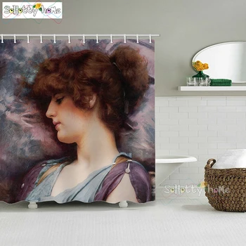 Európsky Kozmetický Olej Maľovanie Vaňa Sprchový Záves Záves Elegantný A Krásna Kúpeľňa Opony Domova 180x200cm