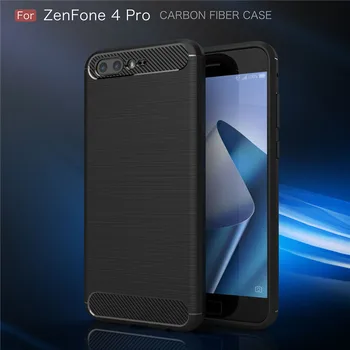 Pre Asus ZenFone 4 Pro (ZS551KL) Bosilang Uhlíkových Vlákien Textúra Kartáčovaný TPU Ochranný Mobile Pokrytie