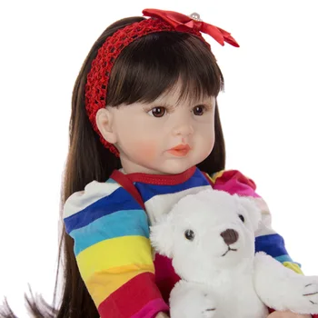 Krásne Dievča reborn batoľa bábika 24 palcový vypchaté telo silikónové vinylové bábiky baby hračky darček