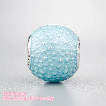 2019 Jar 925 Sterling Silver Aqua Kúziel Kúzlo, Modré Smalt Kúzlo Korálky Fit Pôvodné Pandora Prívesky Náramok šperky