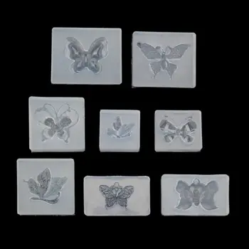 8Pcs Motýľ Silikónové Živice Formy Motýľ Náušnice Náhrdelník s Príveskom, Epoxidové Živice Casting Mold Šperky Výrobu Nástrojov