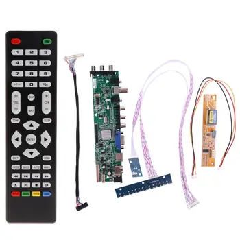 V56 V59 LCD TV Ovládač Rada DVB-T2+7 Tlačidlo Prepnúť+IR+1 Lampa Invertor+LVDS Auta 3663 X3UB