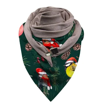 Šátek Módne Ženy Vianočné Tlač Tlačidlo Soft Wrap Bežné Teplé Šály, Šatky 2020 шарфы женские