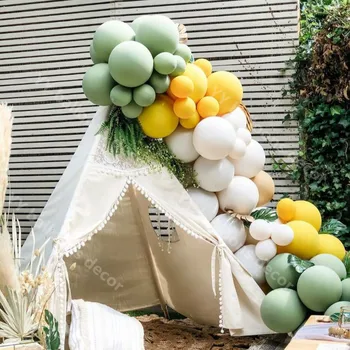 DIY Retro Zelenú Pokožku Zázvor Globals Balón Garland Arch Auta Svadobné Party Balóny Pozadie Narodeniny Dieťa Sprcha Party Decor