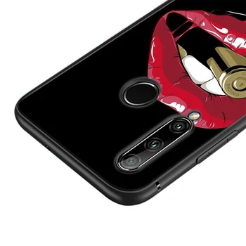 Silikónové Krytie Sexy červené pery dievča pre Huawei P Smart S Nova 7i 6S 5T 5i 5 Pro 4 4E 3 3i 3E 2 2i P40 Lite P10 Telefón Prípade