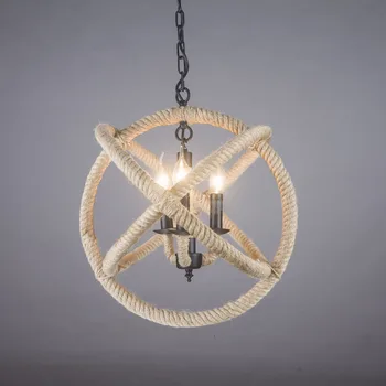 Kreatívne Priemyselné Svietidlo Retro Vintage Lano Prívesok Svetlo Lampy Loft Konopné Lano, Závesné Svetlo, Žiarovka E27 Držiak Na Osvetlenie Zariadenie