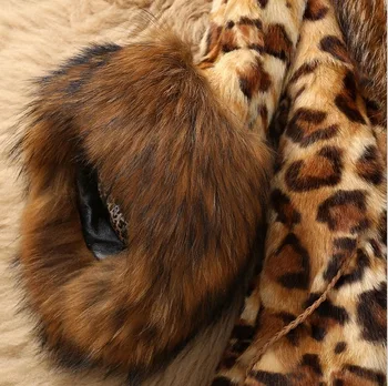 2020 jeseň a v zime novú umelú kožušinu dámy kabát imitácia mýval kožušiny golier klasické leopard tlač strednej dĺžky ženy kabát B167