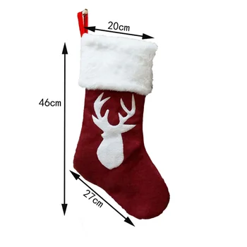 Vianočné Ponožky Candy Darčeková Taška Roztomilý Elk Výšivky, Vianočné Ponožky Vianočné Prívesky Vianočné Ozdoby
