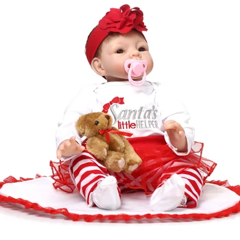 22 inch Silikónové Reborn Bábiky reborn silikónové lol hračky zberateľskú bábika ručne vyrábané bábiky princezná deti na Vianoce, Narodeninové Darčeky bonecas