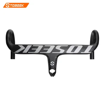 TOSEEK 325g Carbon Road Riadidlá Bicyklov Integrované Carbon Riadítka strieborný s 28.6 mm kmeňových 400/420/440 x 90/100/110/120mm