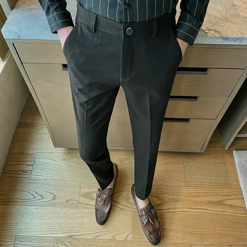 Business Šaty, Nohavice pre Mužov Slim Fit Bežné Oblek Nohavice 2020 Výšivky Farbou Formálne Úrad Sociálneho Nohavice Pantalon Homme