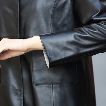 Jeseň Jar Kabát Ženy Oblečenie 2020 kórejský Vintage Ovčej Kabát Reálne Originálne Kožené Bundy Chaqueta Mujer X78601 ZT3095