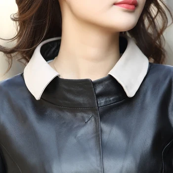 Jeseň Jar Kabát Ženy Oblečenie 2020 kórejský Vintage Ovčej Kabát Reálne Originálne Kožené Bundy Chaqueta Mujer X78601 ZT3095