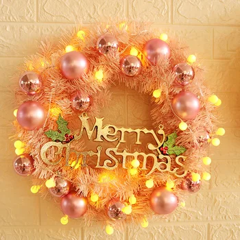 40 CM Vianočný Veniec LED Svetlo String Garland Dvere, Závesné Ozdoby, Vianočné Dekorácie Pre Domov 2021 Nový Rok Navidad