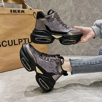 Vysoké podpätky platformy platformy polyuretánová športová obuv topánky dámske bežecké topánky príležitostné športové topánky X694