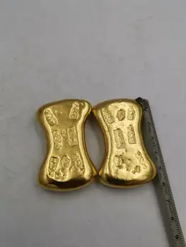 Nádherné imitácia mosadz gold ingot (desať zlatých) dekoratívne ozdoby