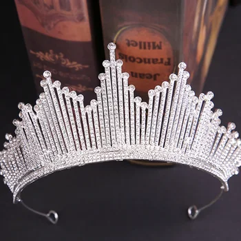 Vintage Luxusné Perly Crystal Tiara Koruny Hlavu Kapely Princess Headdress Svadobné Doplnky Do Vlasov Svadobné Šperky