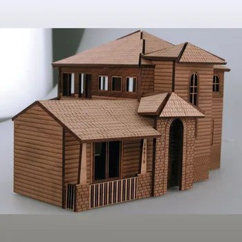 Mestský dom, vila budovy vektor dizajn súbory pre CNC laserové rezanie dreva akryl rytie kreslenie