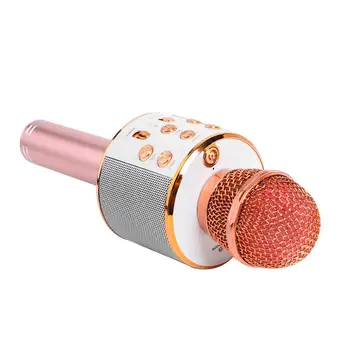 Hot Predaj Bezdrôtový Karaoke Mikrofón Nosenie-odolné Multi-funkcia Bluetooth Reproduktor Ručné Nahrávanie Spevu Prehrávač