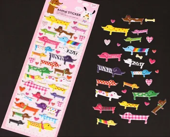 Farebné Deti Hračka 3D Hubky Bublina Nálepky DIY Kreslených Mačka, Pes, Žirafa, Slon Memo Nálepky Notebook Album Kalendár NÁHODNÝ