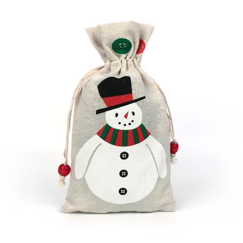 1pcs Nákupní Taška Šnúrkou Taška Cestovná Taška Santa Snowflake Tašky Deti Darček Cukríky Organizátor Šnúrkou Vianočné Bavlna