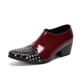 Sapatos masculinos 2020 alligator topánky pre mužov pánske vysoké podpätky Zips oxfords mužov šaty office topánky luxusné značky pánske topánky