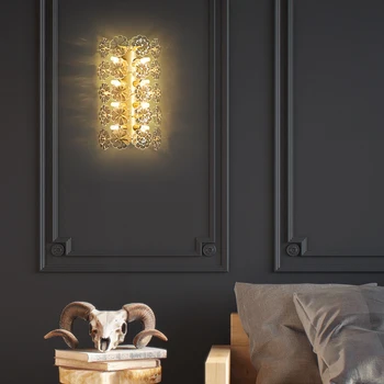 Nordic light luxusné všetky medi nástenné svietidlo obývacia izba, spálňa, schodište, chodby pozadí steny dizajnér nástenné svietidlo spálňa G9 LED