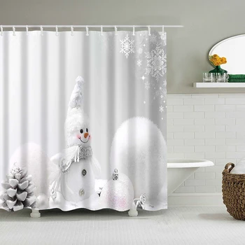 Vianočné jeleň opony kúpeľni sprchový záves polyester waterproof veľká vaňa opony festival