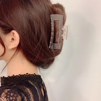 Kórejský Akryl Ženy Vlasy Pazúry Krab Svorky Kúzlo Farebné Priehľadné Lady sponky do Vlasov Retro tvoria Hairdress Vlasy Styling Nástroj